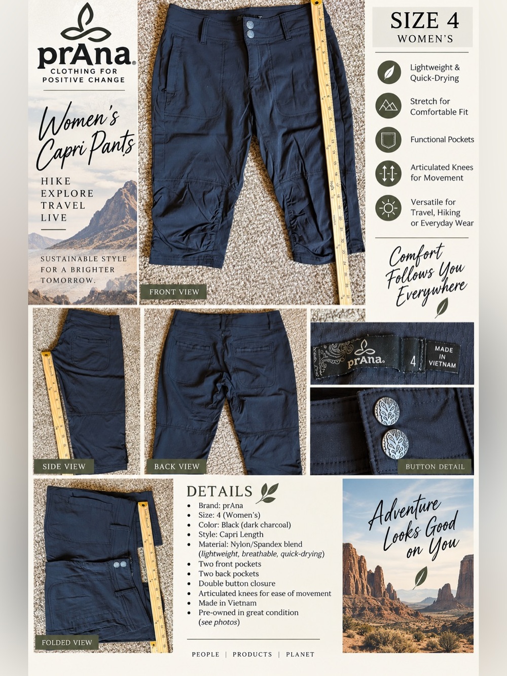 Prana women’s Bermuda style shorts